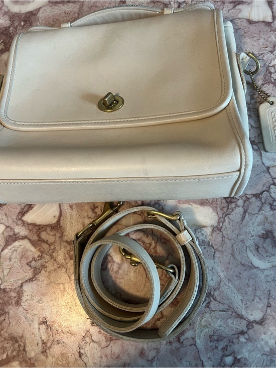 Coach Handbags - Coach Bone Leather Court Crossbody with Turn-Lock Hardware